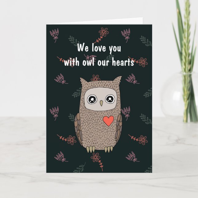 Niedlich Owl I Liebe Sie, Kawaii Owl Custom Valent Karte (Vorderseite)