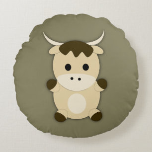 Niedlich Ox Rundes Kissen