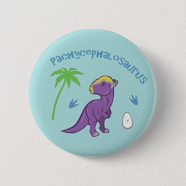 Niedlich Pachycephalosaurus Button (Vorderseite)