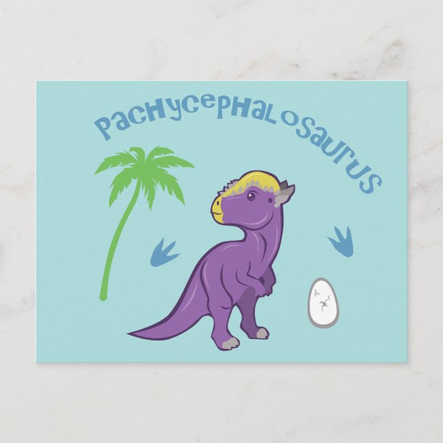 Niedlich Pachycephalosaurus Postkarte (Vorderseite)
