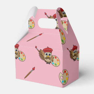 Niedlich Painter Owl Cartoon Geschenkschachtel