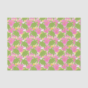 Niedlich Palm Beach Tropical Blume & Turtles Seidenpapier