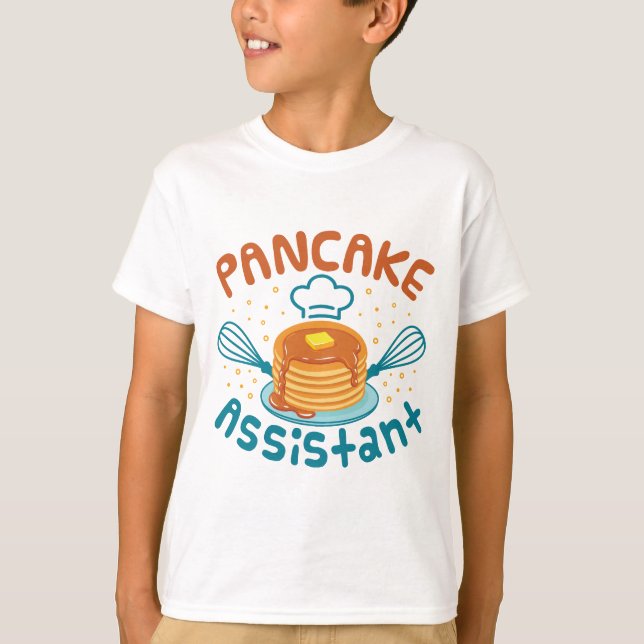 Niedlich Pancake Assistant Pancakes Maker Kids T-Shirt (Vorderseite)
