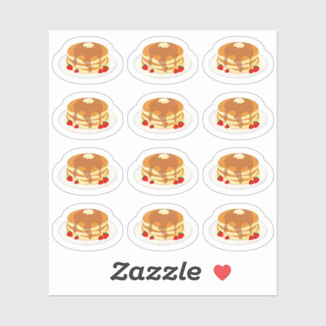 Niedlich Pancakes Stack Breakfast Food Bujo Planne Aufkleber (Blatt)