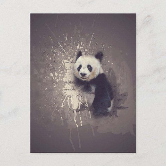 Niedlich Panda Abstrakt Postkarte (Vorderseite)