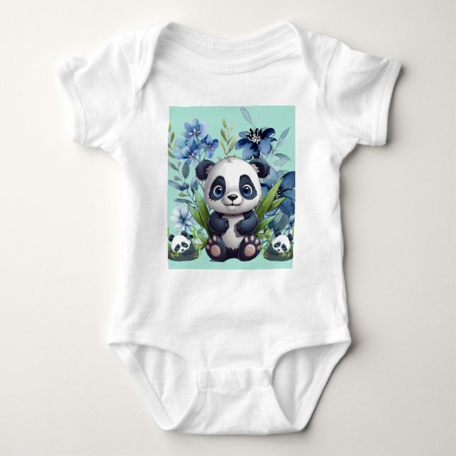 Niedlich Panda Baby Baby Strampler (Vorderseite)