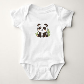 Niedlich Panda Baby Jersey Bodysuit Strampler