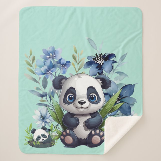 Niedlich Panda Baby Sherpadecke (Vorderseite)