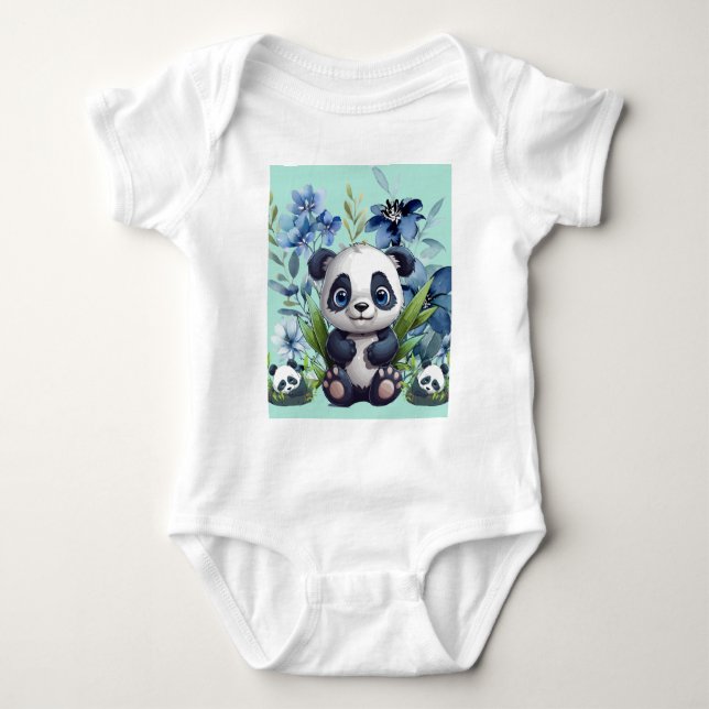 Niedlich Panda Baby Strampler (Vorderseite)