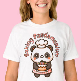 Niedlich Panda Baking Pandamonium Punny Cake T-Shirt