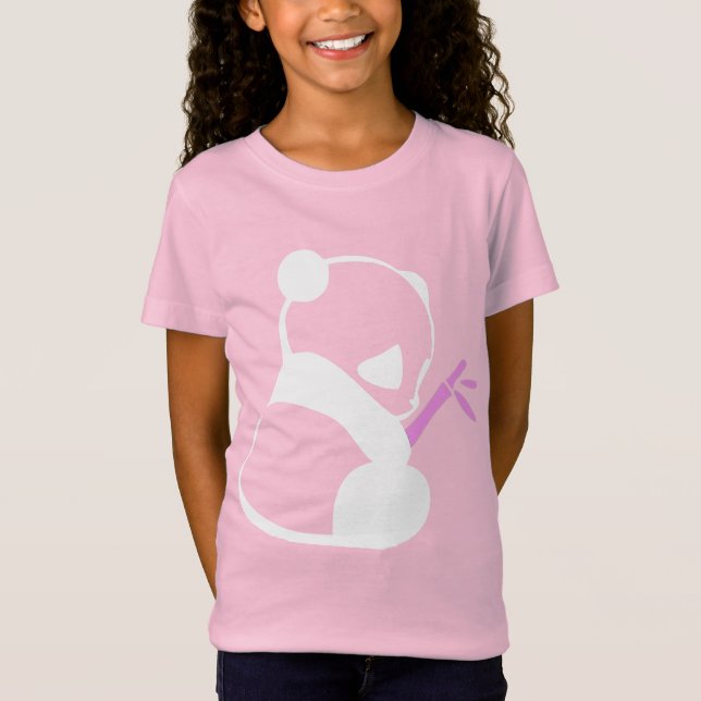 Niedlich Panda Bambus T-Shirt (Vorderseite)