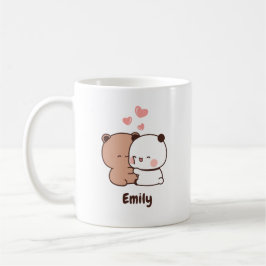 Niedlich Panda Bär umarmt Liebe, Personalisiert Na Kaffeetasse