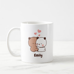 Niedlich Panda Bär umarmt Liebe, Personalisiert Na Kaffeetasse