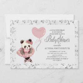 Niedlich Panda Bear Ballerina Baby Girl Dusche Einladung