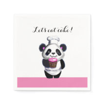 Niedlich Panda Bear Birthday Paper Napkin