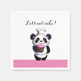 Niedlich Panda Bear Birthday Paper Napkin Serviette