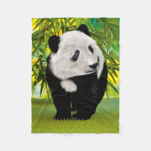 Niedlich Panda Bear Cub Kawaii Tiergeschenk Fleecedecke