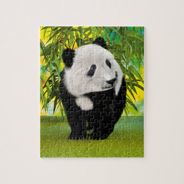 Niedlich Panda Bear Cub Kawaii Tiergeschenk Puzzle (Vertikal)
