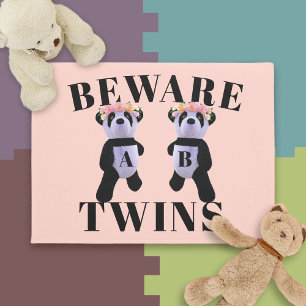 Niedlich Panda Bear Funny Vorsicht Spielzimmer Doo Fußmatte