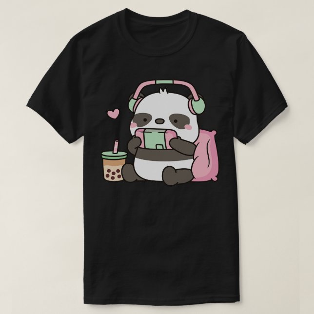 Niedlich Panda Bear Gamer T-Shirt (Design vorne)