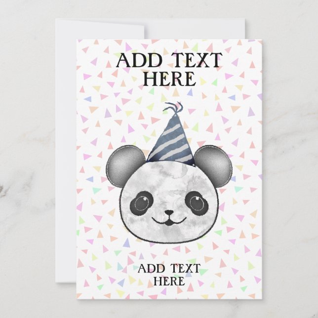 Niedlich Panda Bear Geburtstag Einladung (Vorderseite)