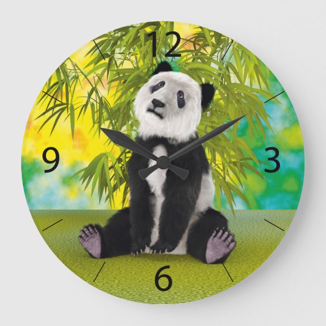 Niedlich Panda Bear Kawaii Animal Lover Perfektes  Große Wanduhr (Vorderseite)