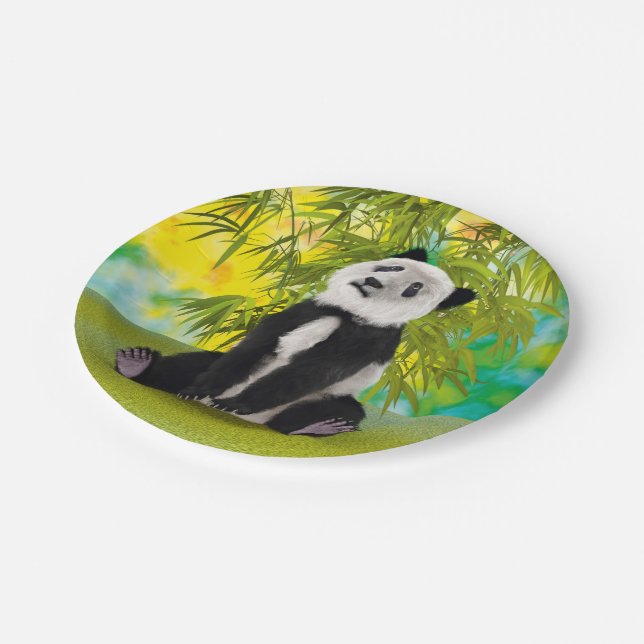 Niedlich Panda Bear Kawaii Animal Lover Perfektes  Pappteller (Schrägansicht)