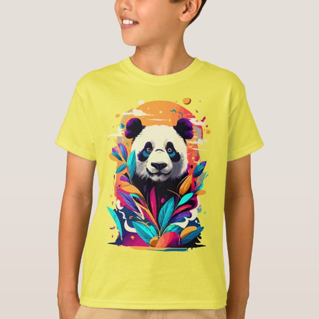 Niedlich Panda Bear - Panda farbenfroh - Panda T-Shirt (Vorderseite)
