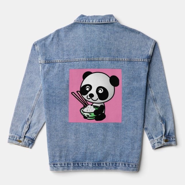 NIEDLICH PANDA BEAR SUSHI RICE DENIM JACKET JEANSJACKE (Rückseite)