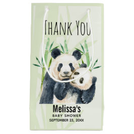 Niedlich Panda Bears Cuddling Watercolor Babydusch Kleine Geschenktüte