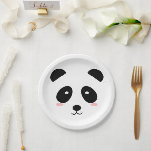 Niedlich Panda Black und White Simple Modern Pappteller