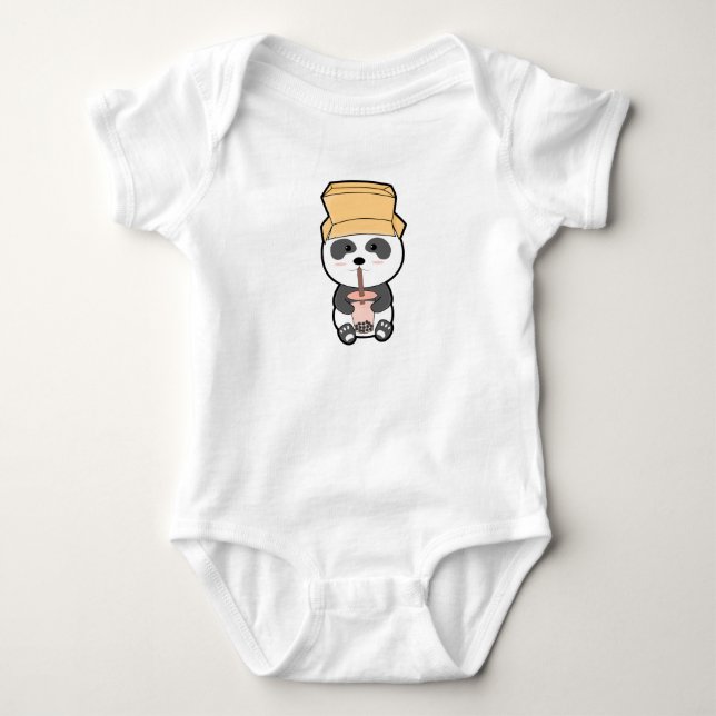 Niedlich Panda Boba Kawai Baby Strampler (Vorderseite)