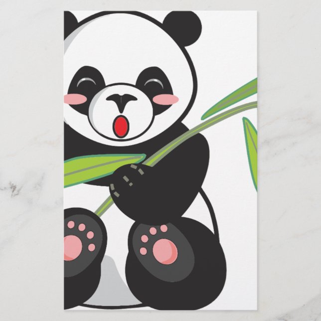 Niedlich Panda Briefpapier (Vorderseite)