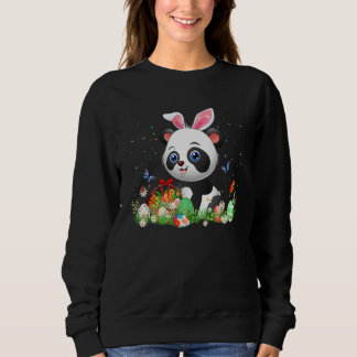 Niedlich Panda Bunny Egg Jagen farbenfrohe Ei Happ Sweatshirt