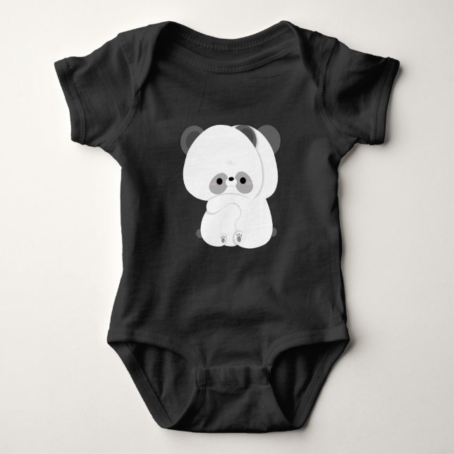 Niedlich Panda Couple Baby Strampler (Vorderseite)