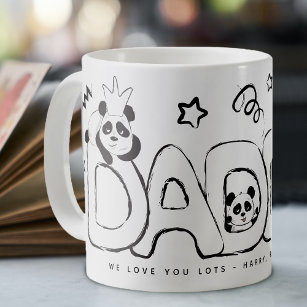 Niedlich Panda DADDY Personalisiertes Geschenk Kaffeetasse