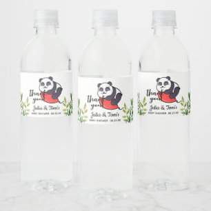 Niedlich Panda Danke Babydusche Wasserflaschenetikett