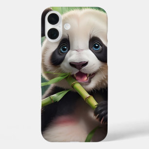 Niedlich Panda Eating Bamboo iPhone 16 Plus Hülle
