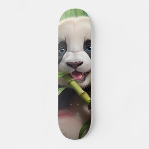 Niedlich Panda Eating Bamboo Skateboard