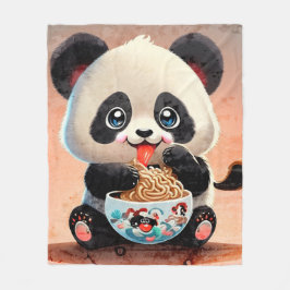 Niedlich Panda-Essen Ramen Fleecedecke