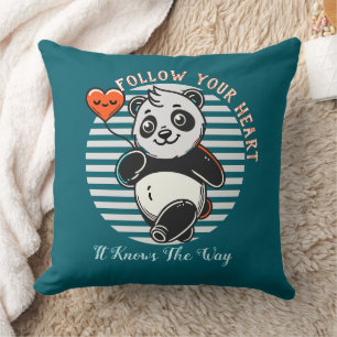 Niedlich Panda "Follow Your Heart" Personalisiert Kissen