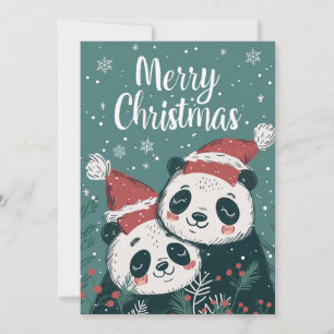Niedlich Panda Frohe Weihnachten