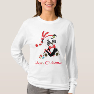 Niedlich Panda Frohe Weihnachten T-Shirt