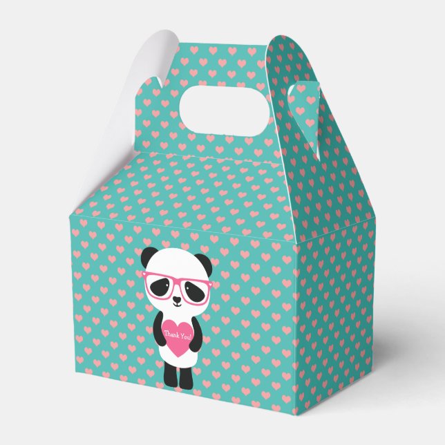 Niedlich Panda Geburtstag - Danke! Geschenkschachtel (Vorderseite)