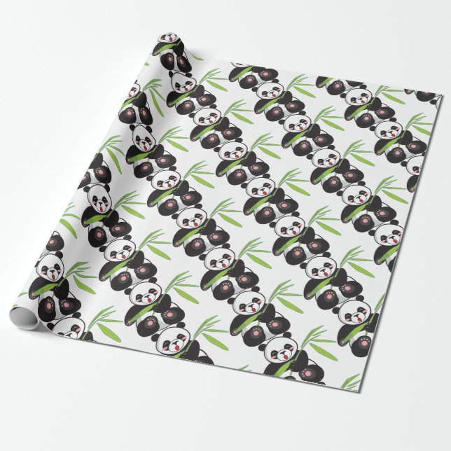 Niedlich Panda Geschenkpapier (Ungerollt)