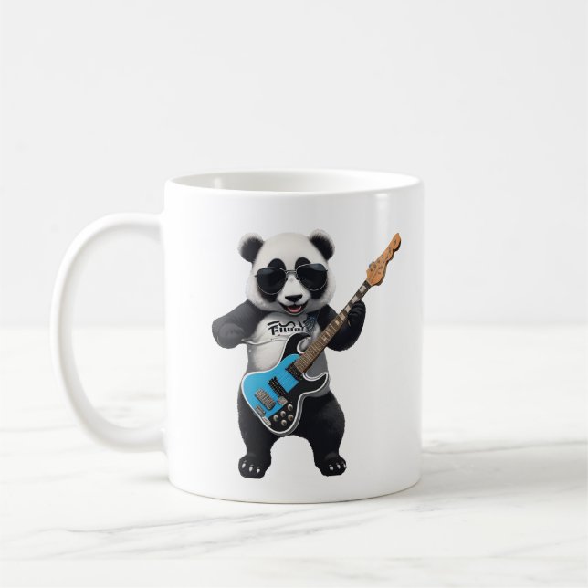 Niedlich Panda Gitarre spielen, Music Panda Liebha Kaffeetasse (Links)
