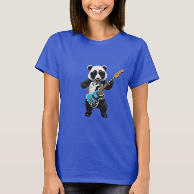 Niedlich Panda Gitarre spielen, Music Panda Liebha T-Shirt (Vorderseite)