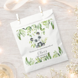 Niedlich Panda Greenery Bamboo Babydusche Geburtst Geschenktütchen