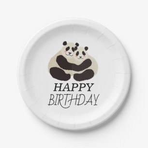 Niedlich Panda Greenery Bamboo Geburtstagsparty Pappteller