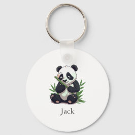 Niedlich Panda Greenery Bamboo Geburtstagsparty Schlüsselanhänger